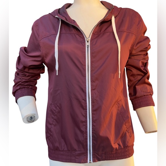 Zine Clothing Jackets & Blazers - Zine Clothing Women’s Burgundy Hooded Bomber Jacket